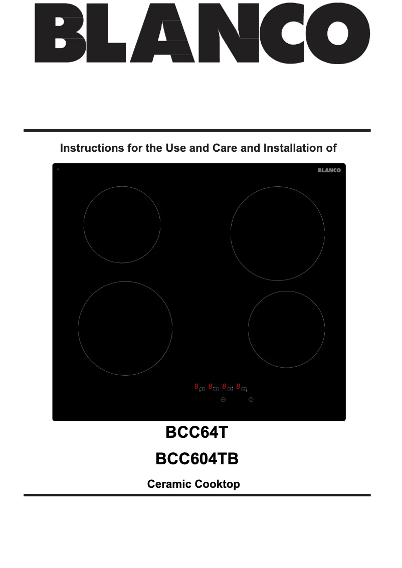 Imagen de la primera página del manual del dispositivo BCC64T