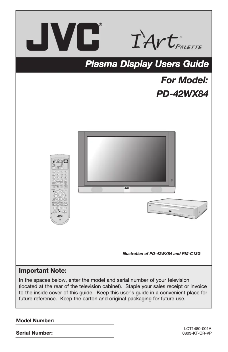Imagen de la primera página del manual del dispositivo PD-42WX84