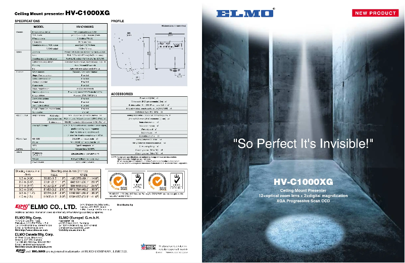 Imagen de la primera página del manual del dispositivo HV-C1000XG