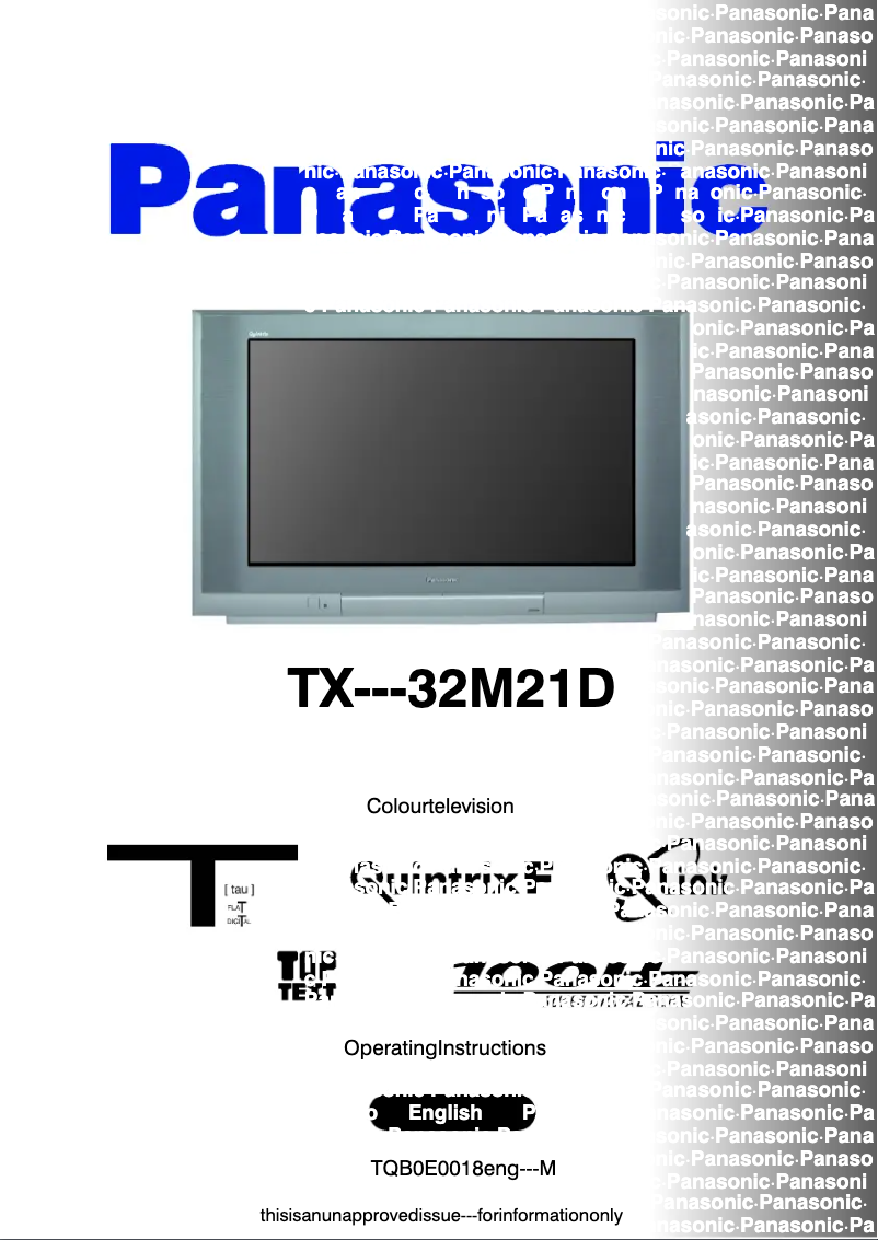 Página nº 1 - Manual de usuario Panasonic TX-32M21D
