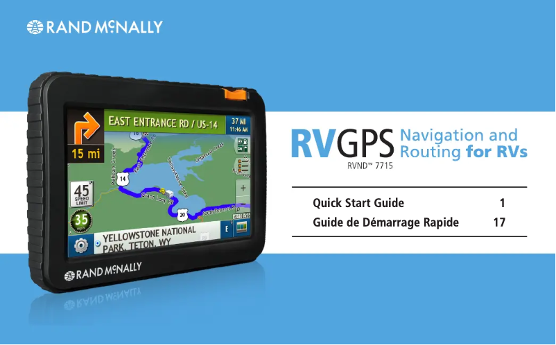 Página 1 del manual Guía de inicio rápido Rand McNally RVND 7715