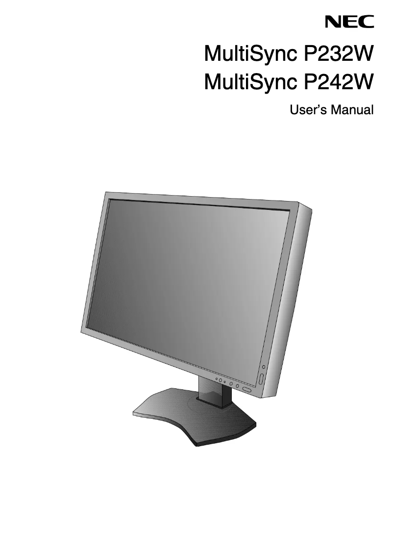Página nº 1 - Manual de usuario NEC MultiSync P232W