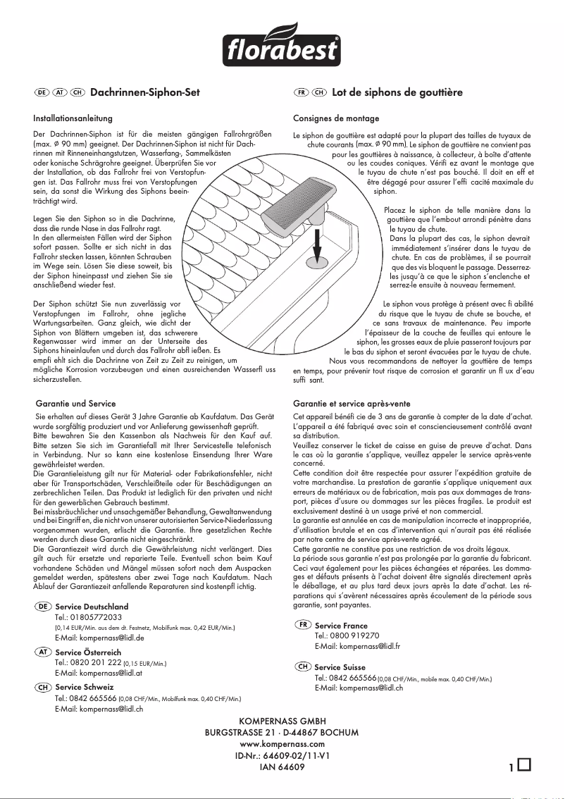 Página nº 1 - Manual de usuario Florabest IAN 64609
