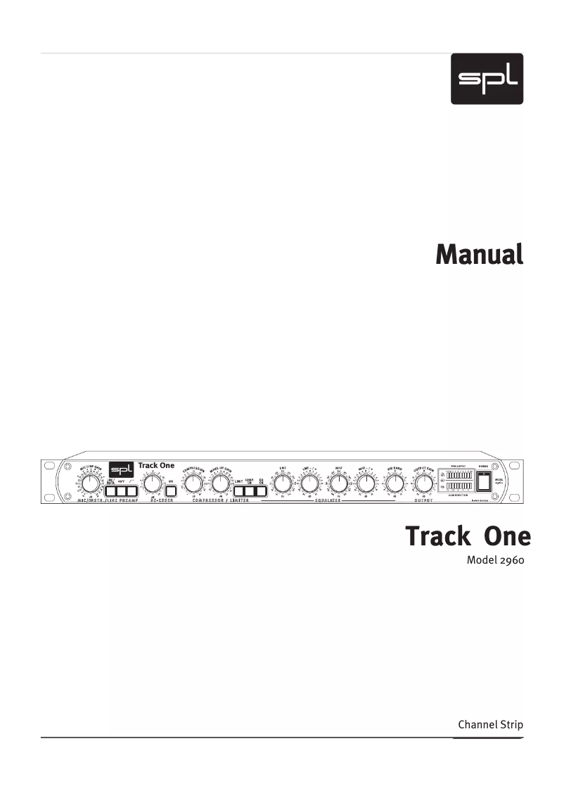 Página 1 del manual Manual de usuario SPL Track One