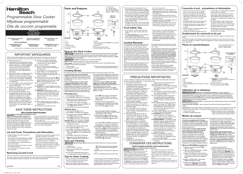 Imagen de la primera página del manual del dispositivo 33967