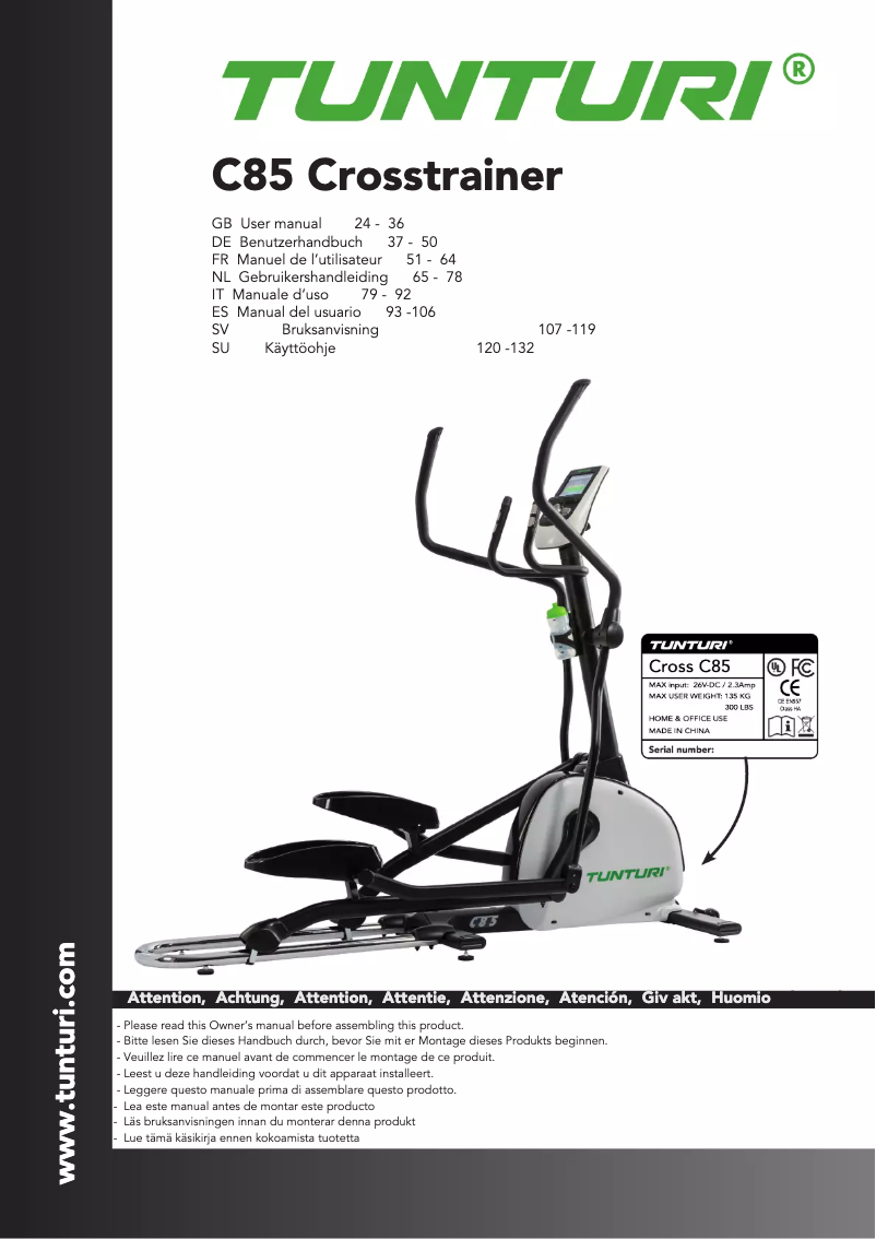 Imagen de la primera página del manual del dispositivo Endurance C85-F