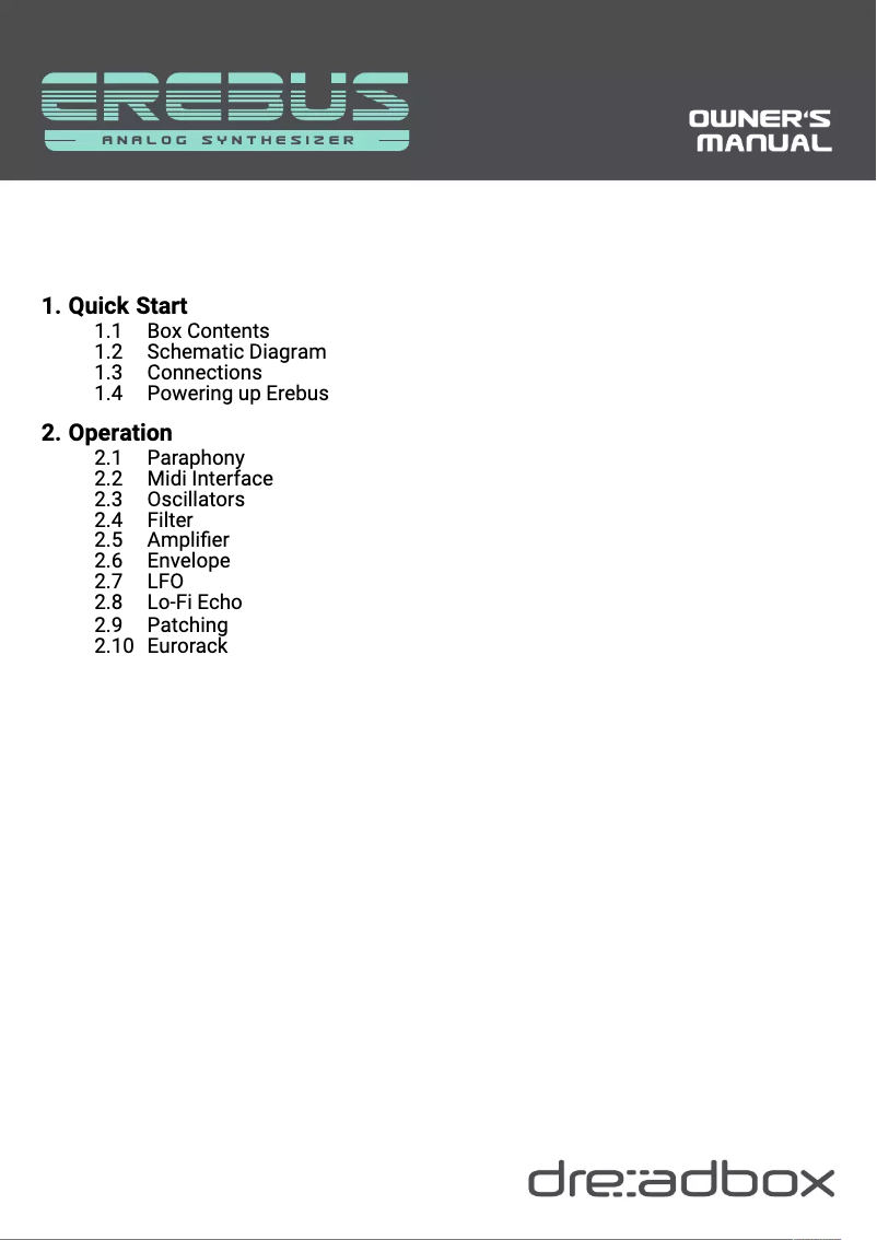 Página 1 del manual Manual de usuario Dreadbox Erebus