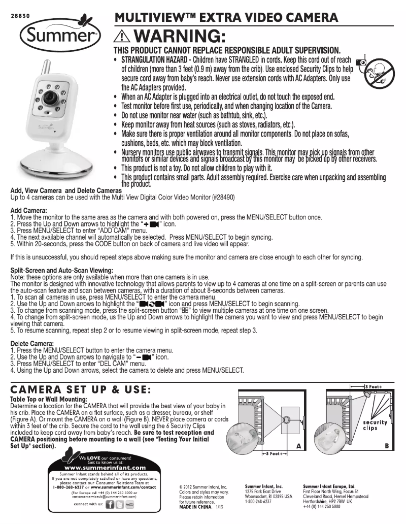 Página 1 del manual Manual de usuario Summer Infant Multi View 28490