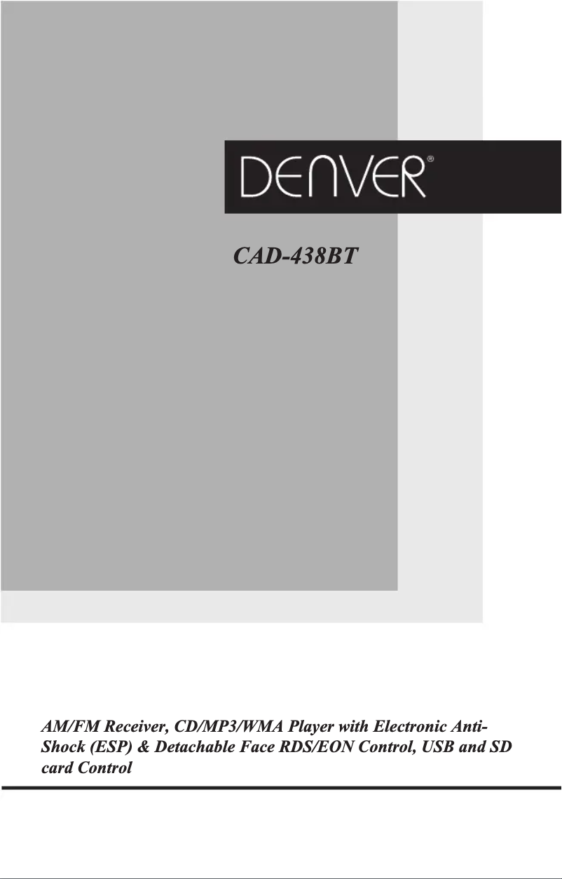 Página nº 1 - Manual de usuario Denver CAD-438BT