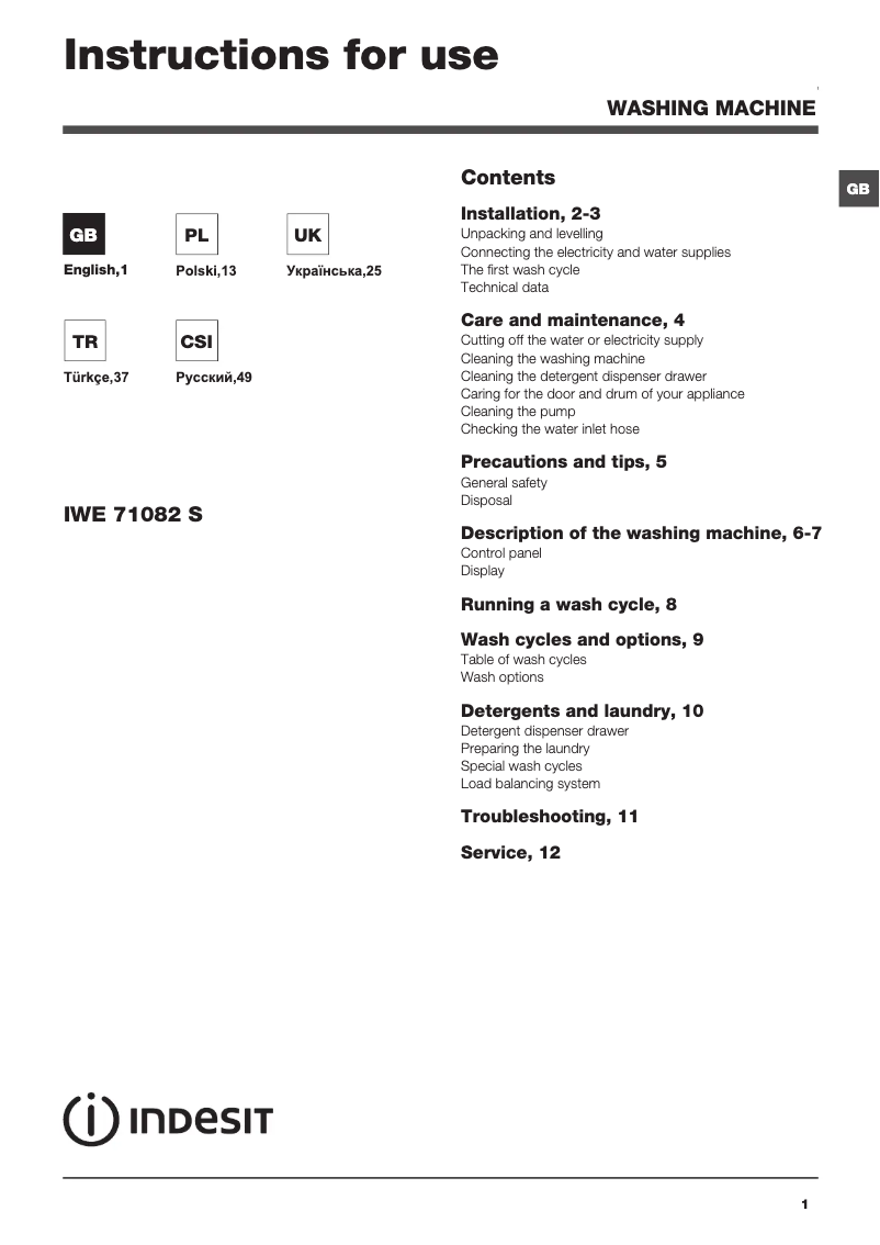 Imagen de la primera página del manual del dispositivo IWE 71082 S C ECO