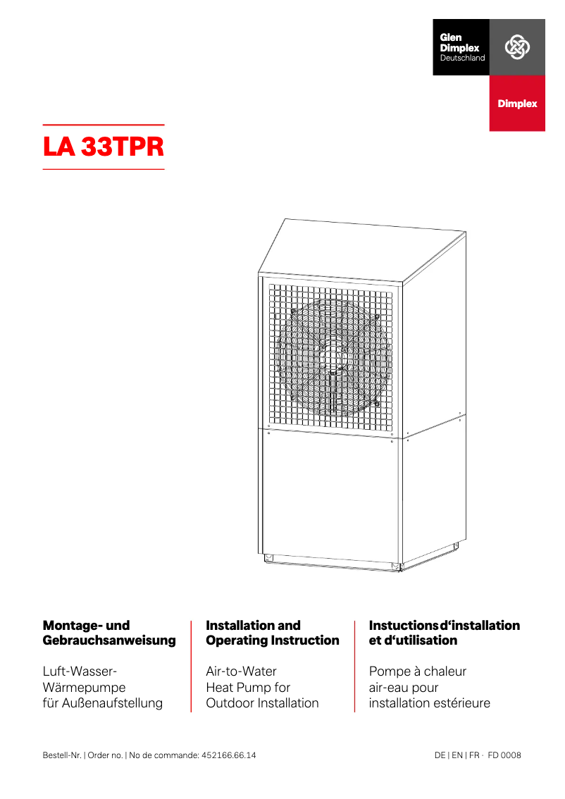 Página 1 del manual Manual de usuario Dimplex LA 33TPR