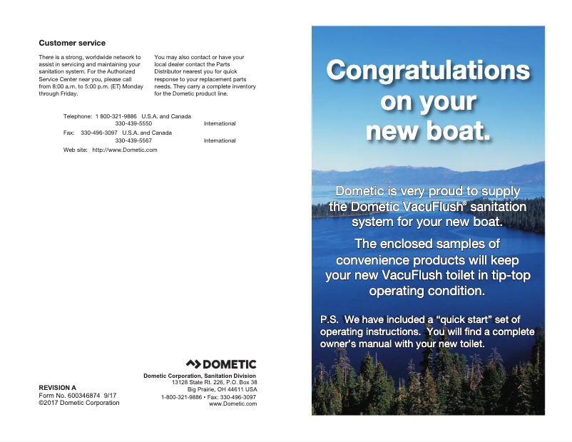 Imagen de la primera página del manual del dispositivo VacuFlush 4806