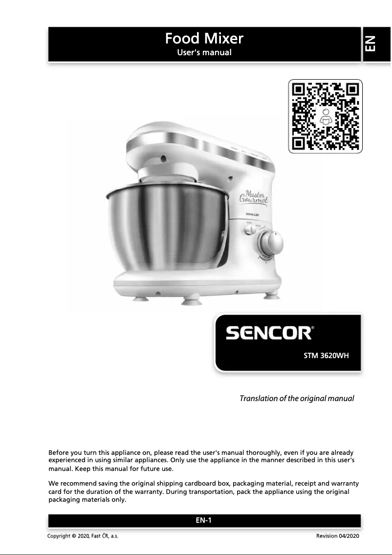 Imagen de la primera página del manual del dispositivo STM 3620WH