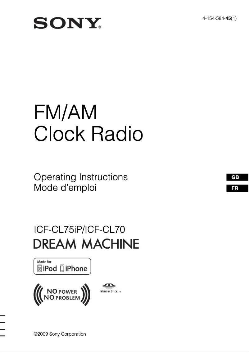 Página 1 del manual Manual de usuario Sony ICF-CL70