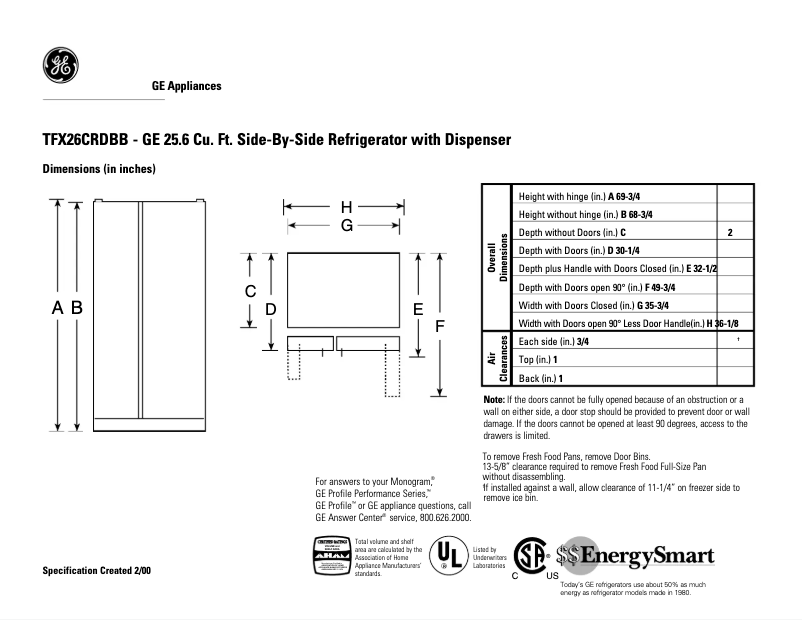 Imagen de la primera página del manual del dispositivo TFX26CRDBB