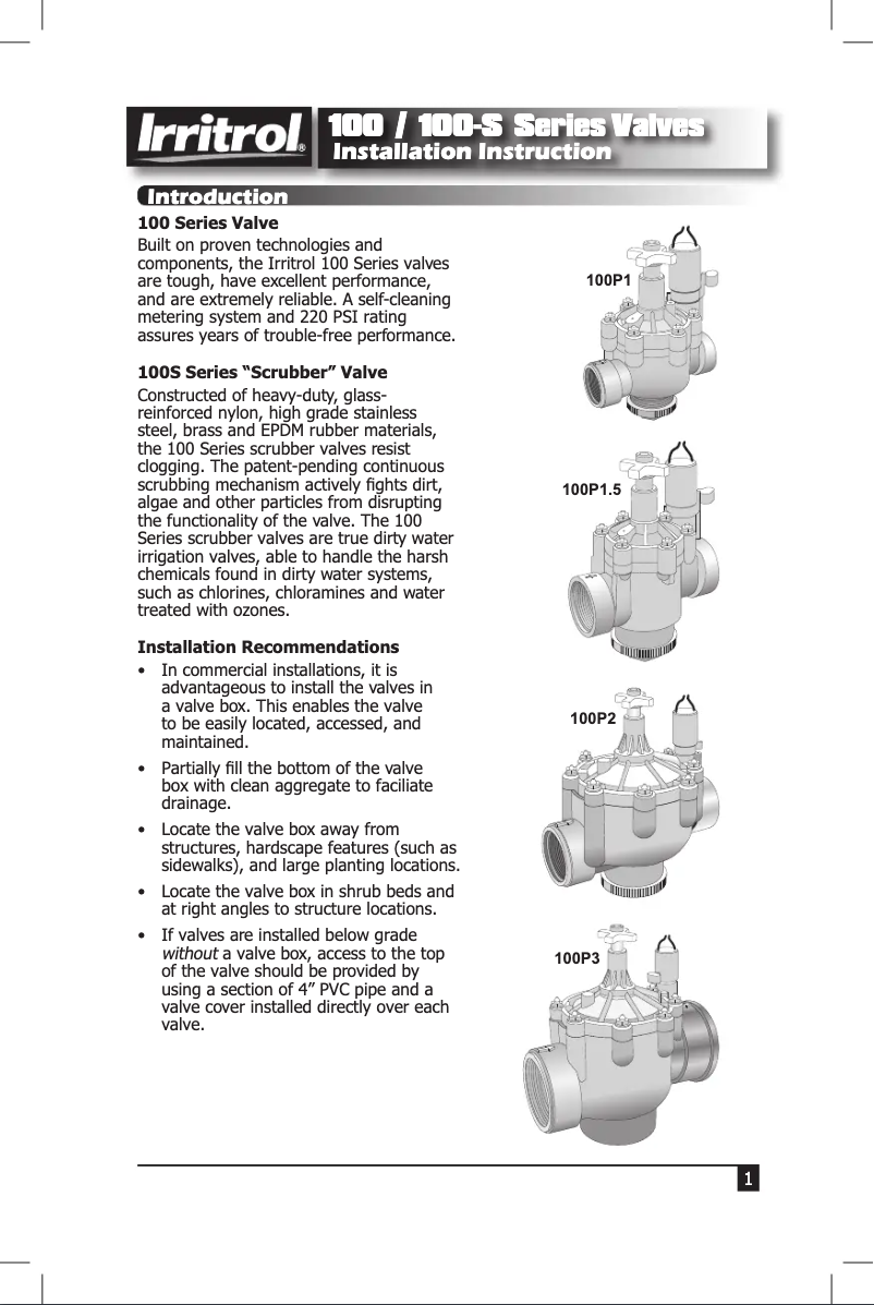 Imagen de la primera página del manual del dispositivo 100P2-S