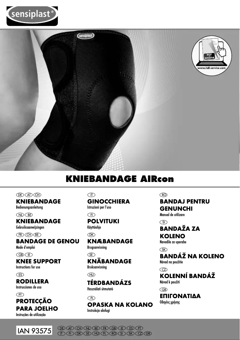 Imagen de la primera página del manual del dispositivo IAN 93575