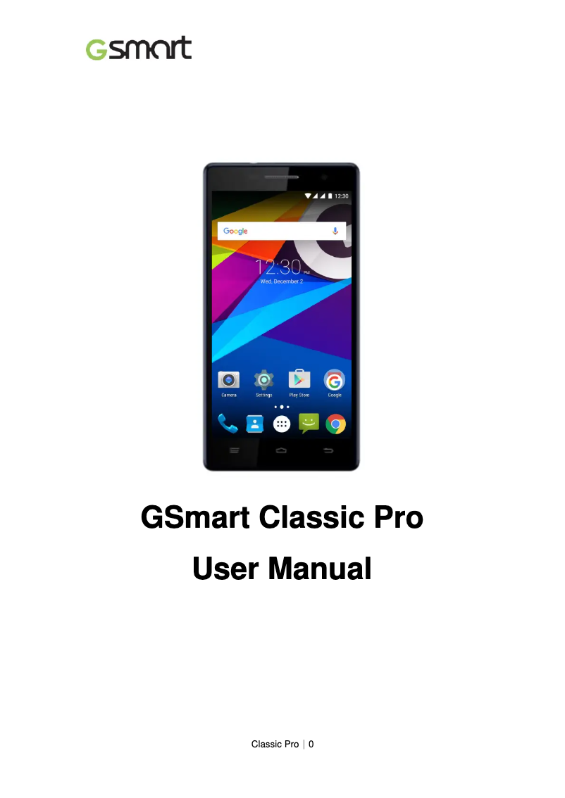 Imagen de la primera página del manual del dispositivo GSmart Classic Pro
