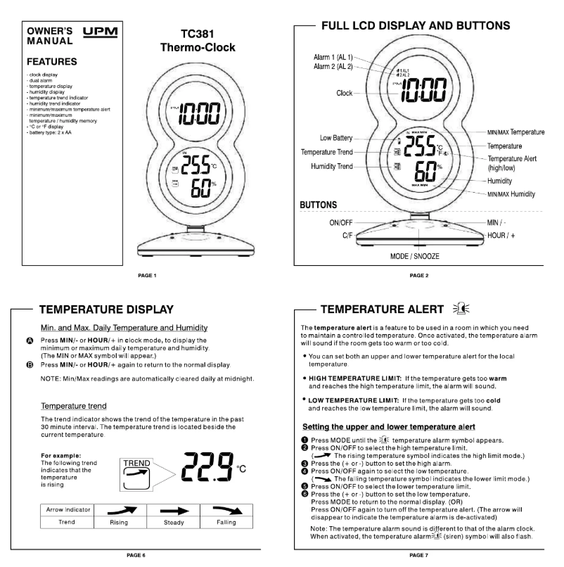 Página 1 del manual Manual de usuario UPM TC381