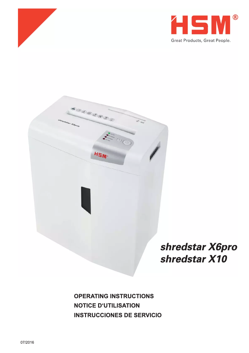 Imagen de la primera página del manual del dispositivo Shredstar X6pro