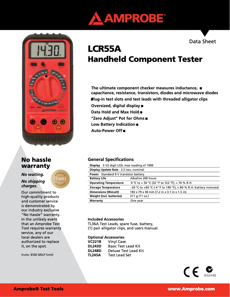Imagen de la primera página del manual del dispositivo LCR55A