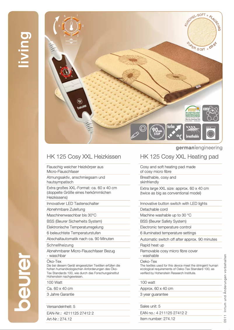 Imagen de la primera página del manual del dispositivo HK 125