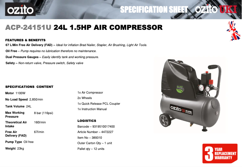 Imagen de la primera página del manual del dispositivo ACP-24151U