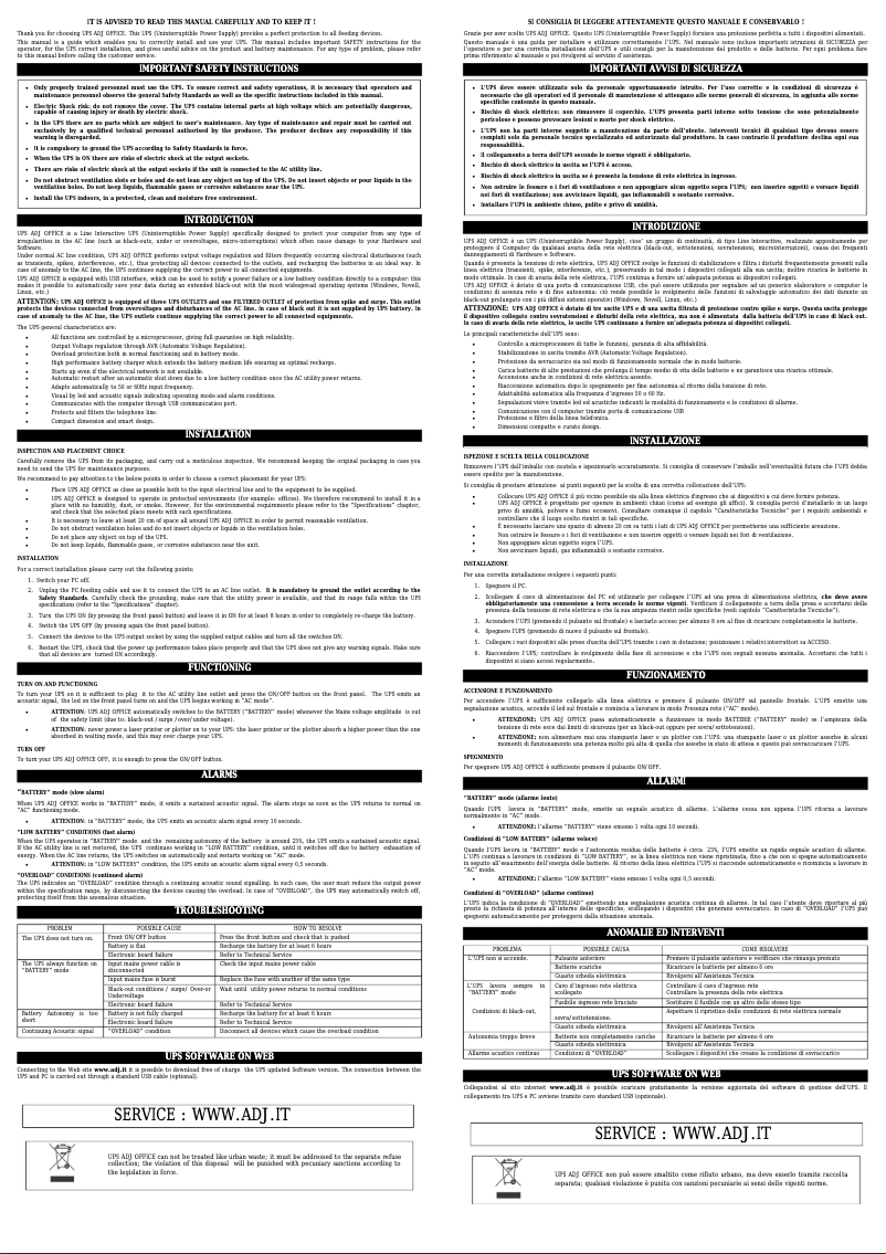 Página 1 del manual Manual de usuario Adj 650-01122