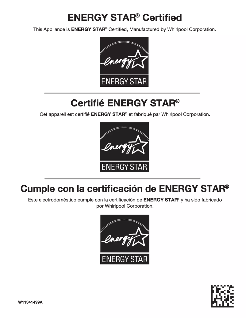 Página 1 del manual Etiqueta energética Maytag MVW7232HW