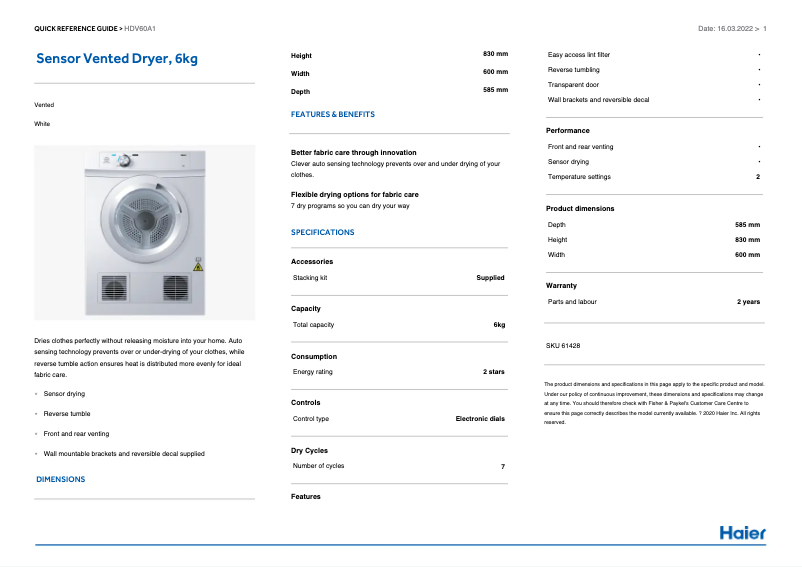 Imagen de la primera página del manual del dispositivo HDV60A1