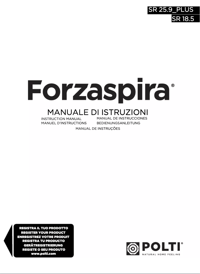 Página 1 del manual Manual de usuario Polti SR 18.5 Plus