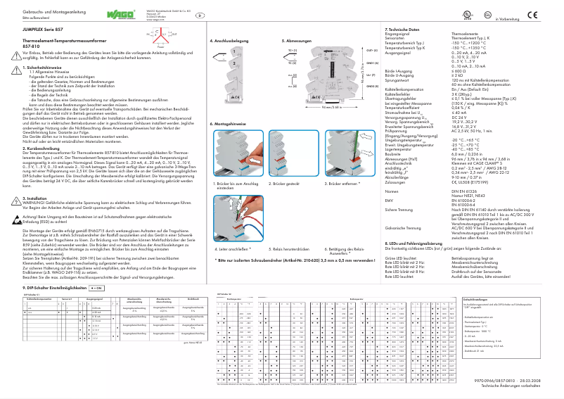 Imagen de la primera página del manual del dispositivo 857-810