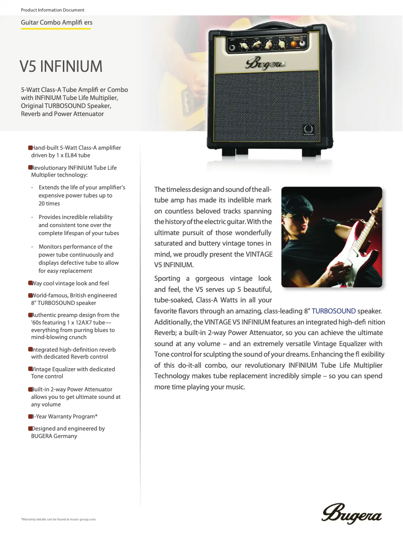 Página nº 1 - Ficha técnica Bugera V5 Infinium