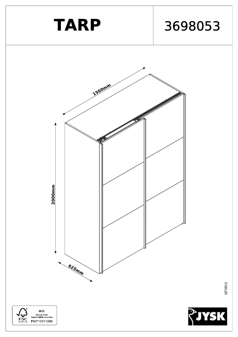 Página nº 1 - Manual de usuario JYSK Tarp (151x201x64)