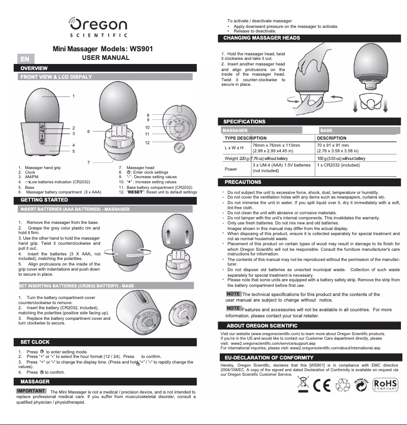 Página 1 del manual Manual de usuario Oregon Scientific WS901