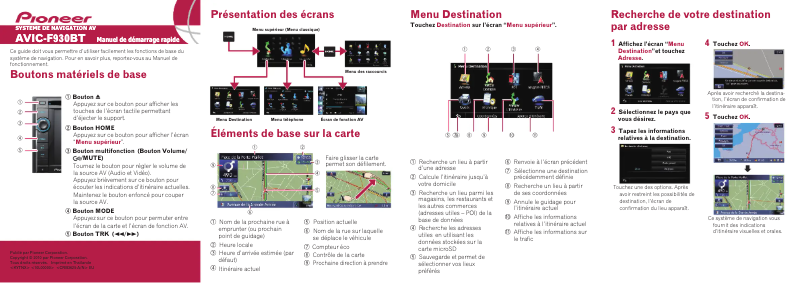 Imagen de la primera página del manual del dispositivo AVIC-F930BT