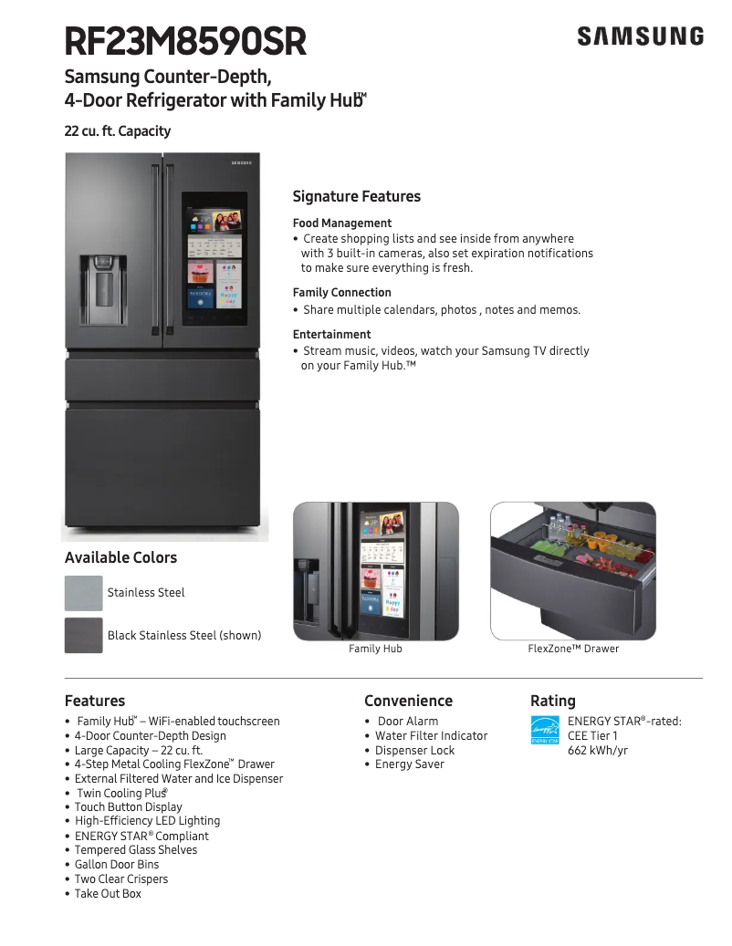 Imagen de la primera página del manual del dispositivo RF23M8570SR