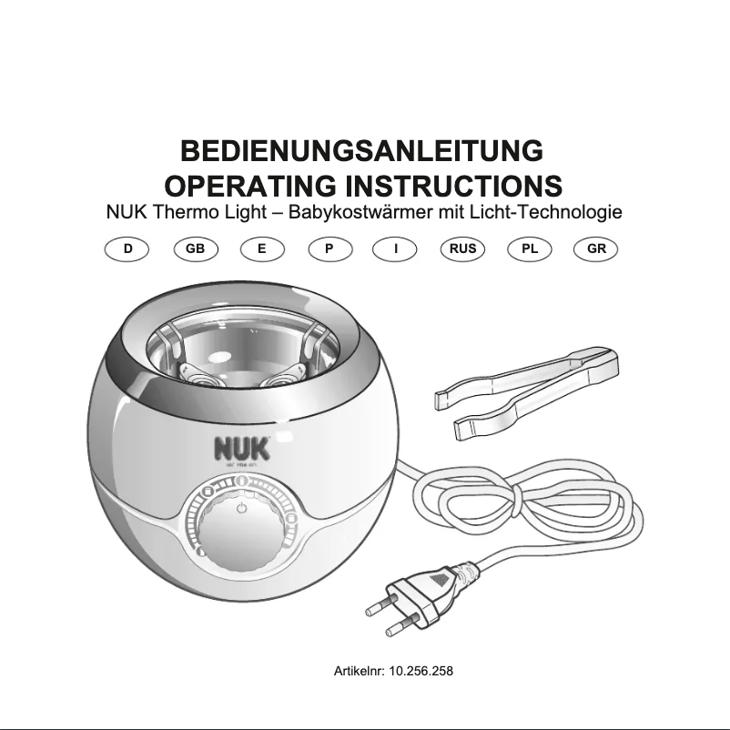 Imagen de la primera página del manual del dispositivo Thermo Light