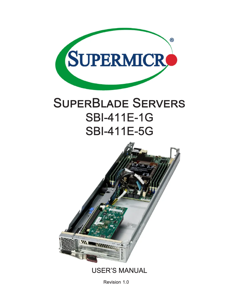 Página 1 del manual Manual de usuario Supermicro Blade SBI-411E-1G