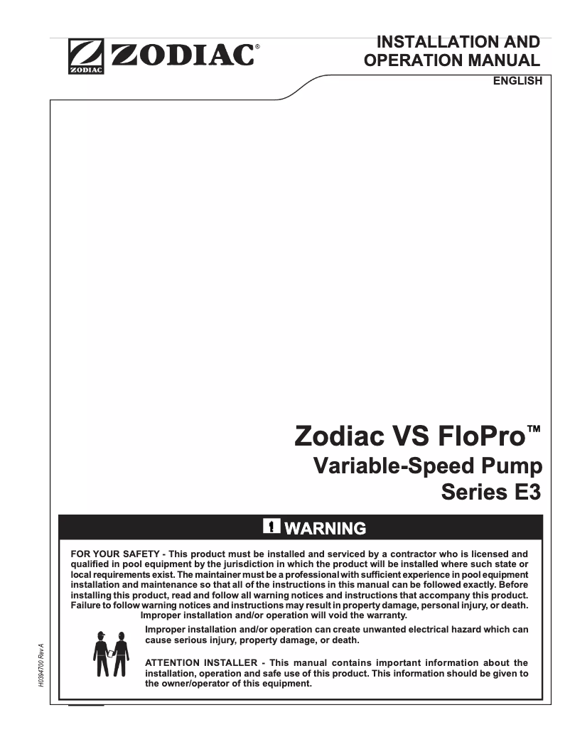 Imagen de la primera página del manual del dispositivo FloPro e3
