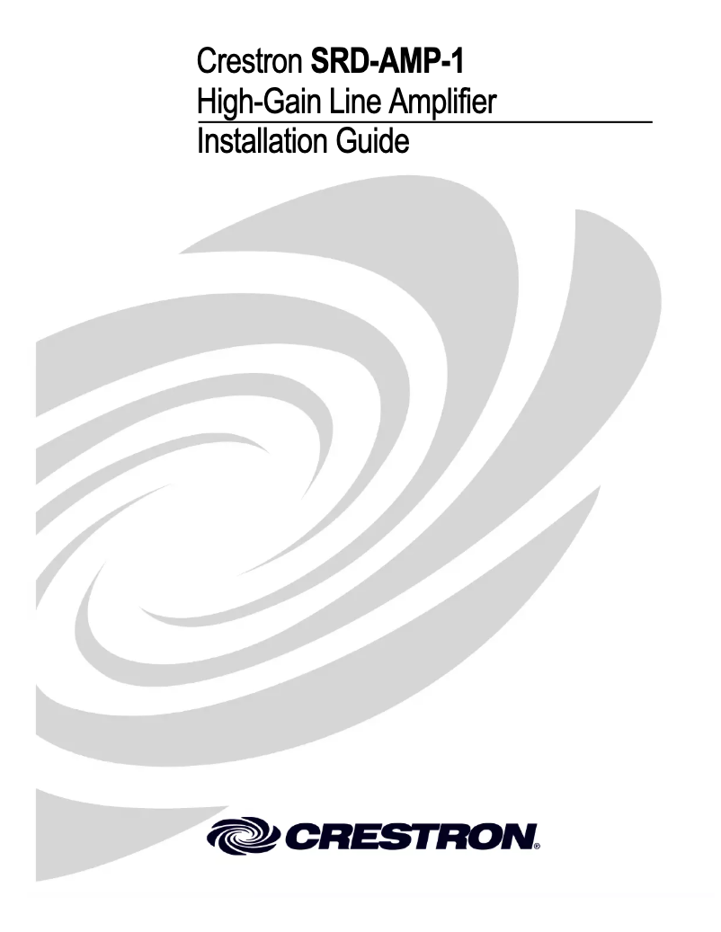 Página nº 1 - Manual de usuario Crestron SRD-AMP-1
