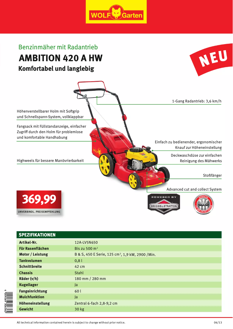 Imagen de la primera página del manual del dispositivo Ambition 420 A HW