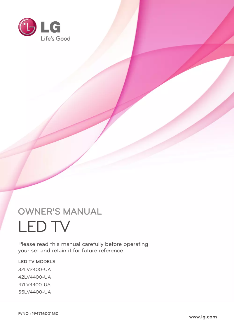 Imagen de la primera página del manual del dispositivo 55LV4400