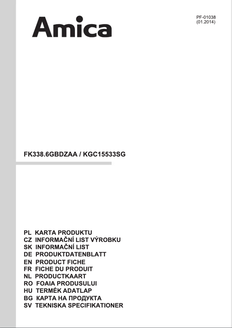 Página nº 1 - Manual de usuario Amica FK338.6GBDZAA