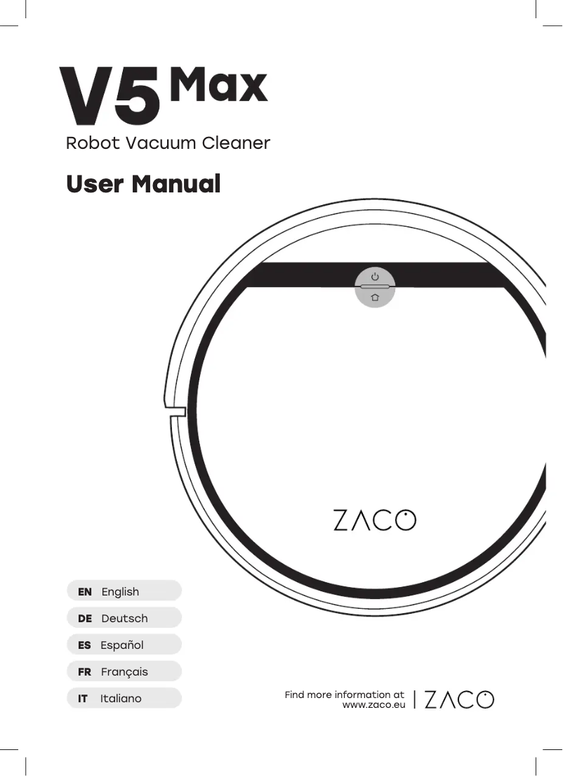 Imagen de la primera página del manual del dispositivo V5 Max
