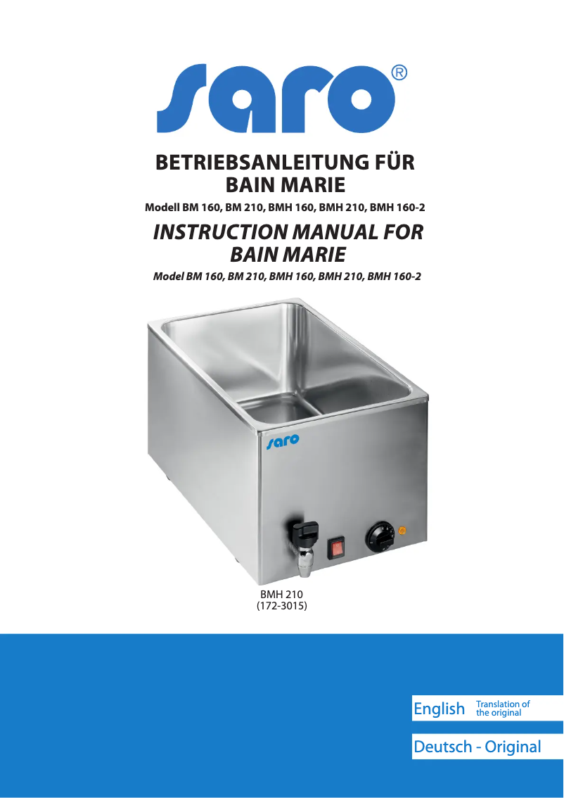 Página nº 1 - Manual de usuario Saro BMH 160-2