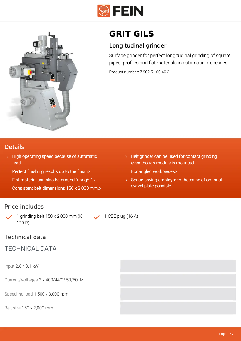 Imagen de la primera página del manual del dispositivo GRIT GILS