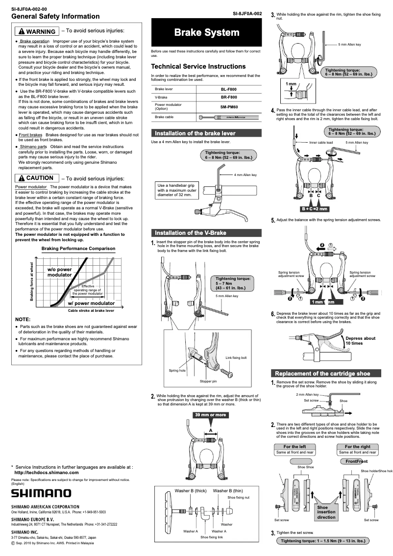 Página 1 del manual Manual de usuario Shimano BR-F800
