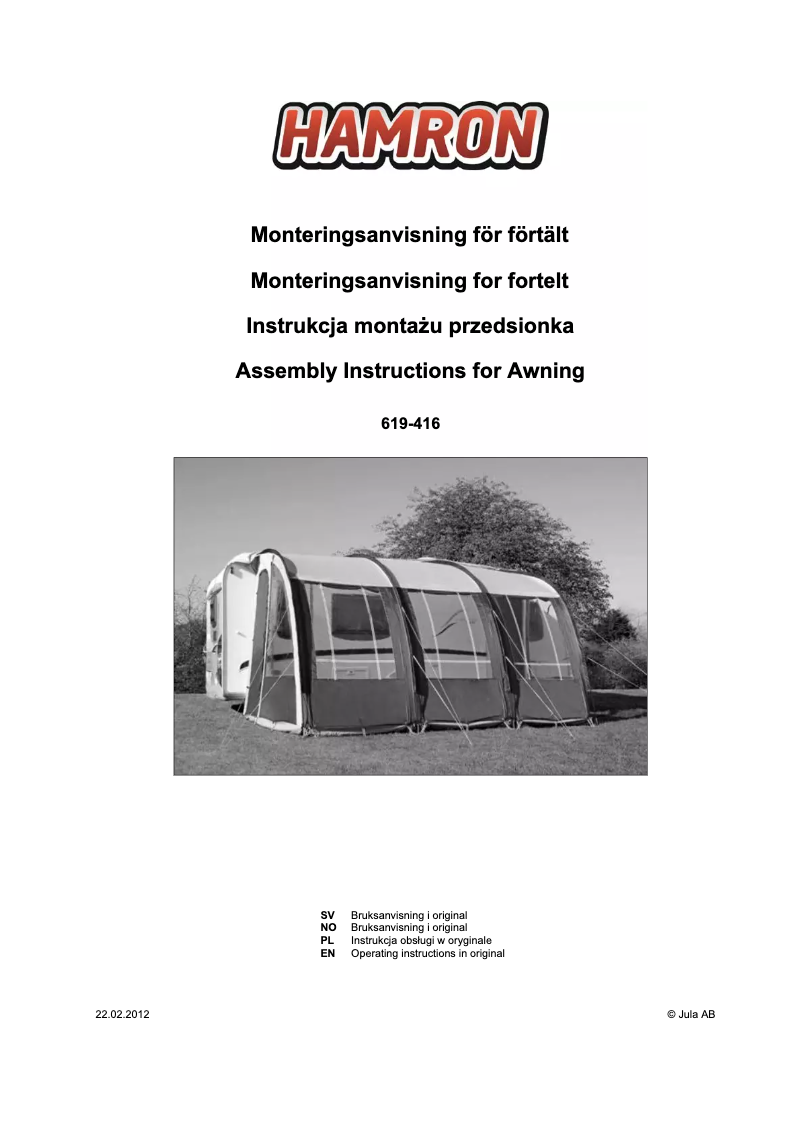 Página 1 del manual Manual de usuario Hamron 619-416