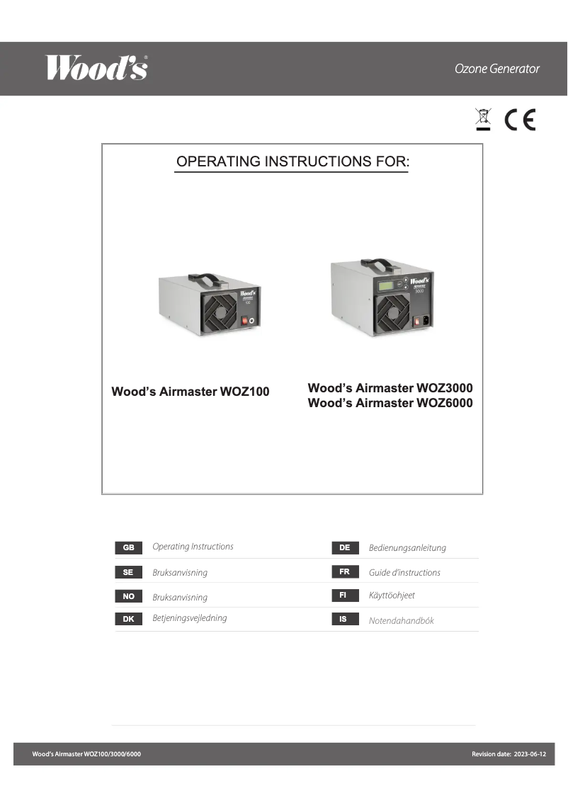 Página nº 1 - Manual de usuario Wood's Airmaster WOZ 3000
